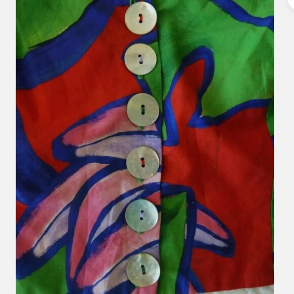 FARM Rio Tropical Bunch Crop Top Multicolored Puff Sleeves Womens Size Small - Picture 7 of 10